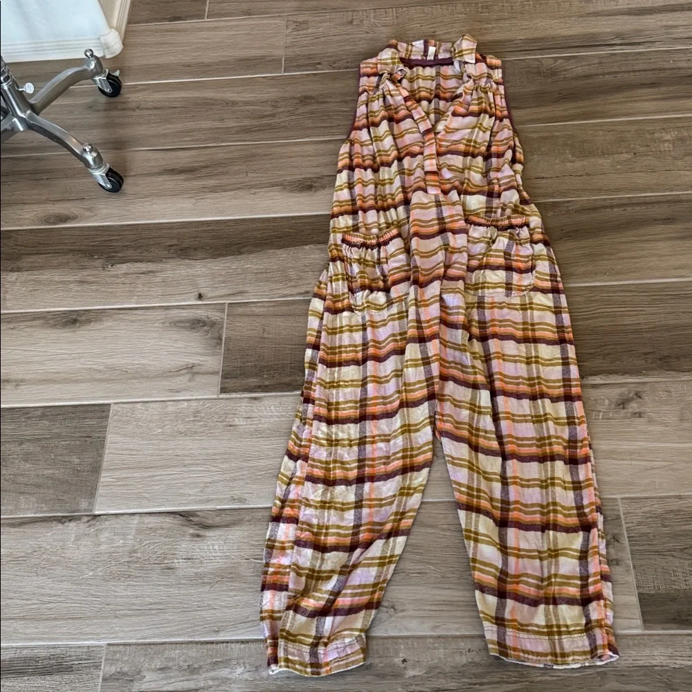 Free People S Wrapped In Flannel plaid jumpsuit